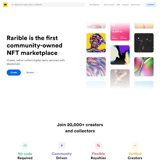 Rarible  Landing Page Design