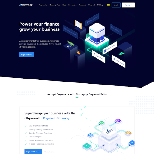 Razorpay  Landing Page Design