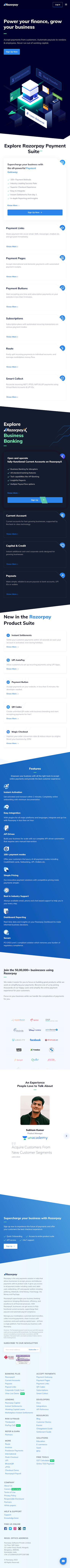 Razorpay  Landing Page Design