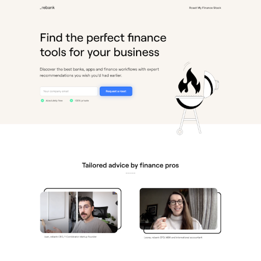 Rebanknow  Landing Page Design