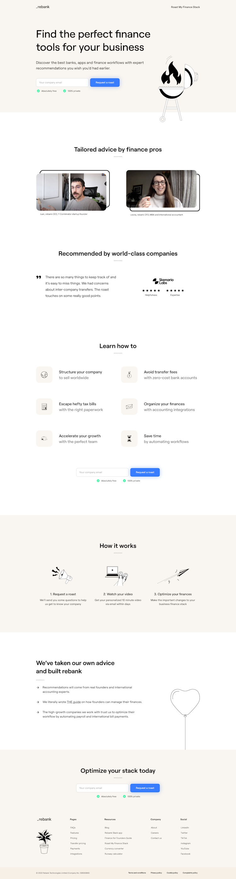 Rebanknow  Landing Page Design