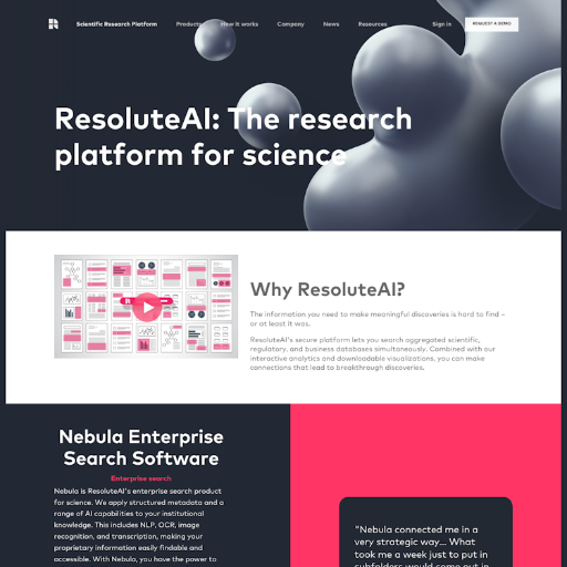 Resolute  Landing Page Design