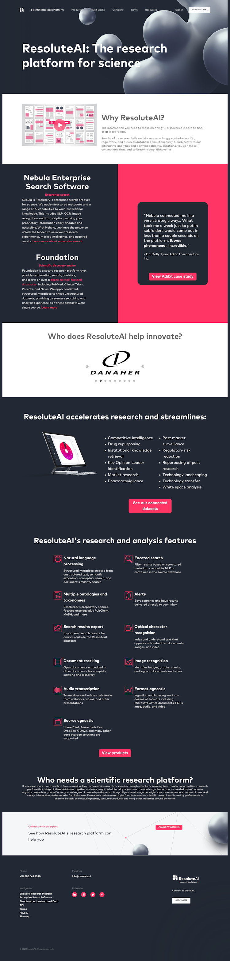 Resolute  Landing Page Design