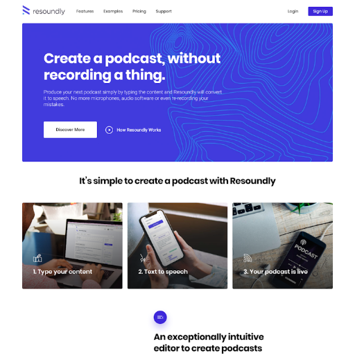 Resound  Landing Page Design