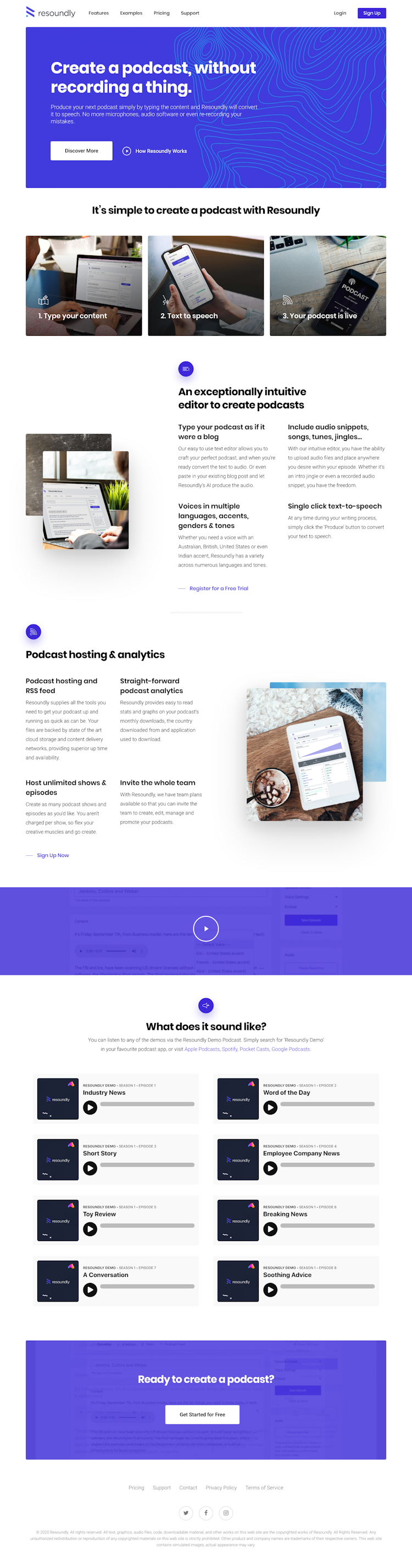 Resound  Landing Page Design