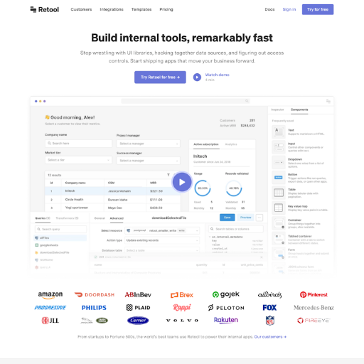 Retool  Landing Page Design