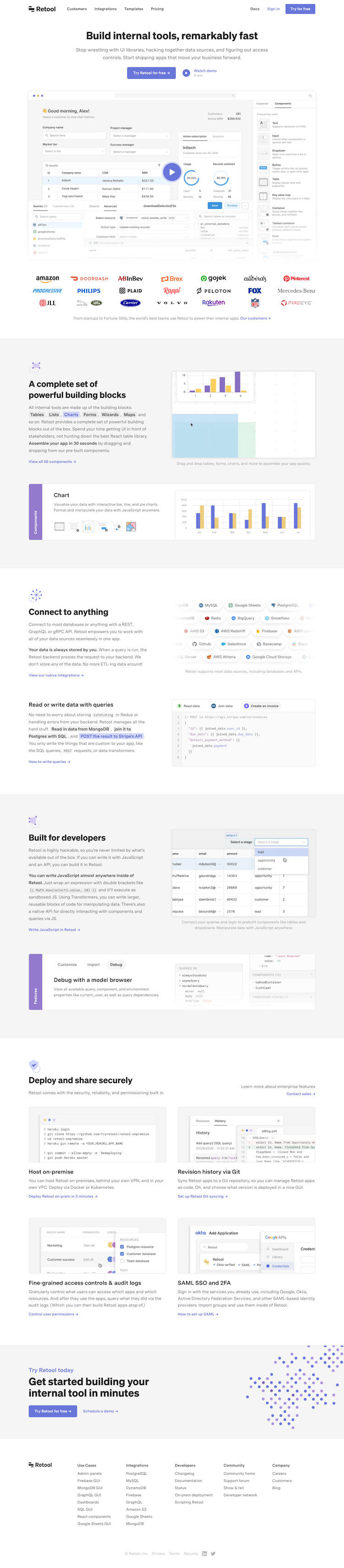 Retool  Landing Page Design