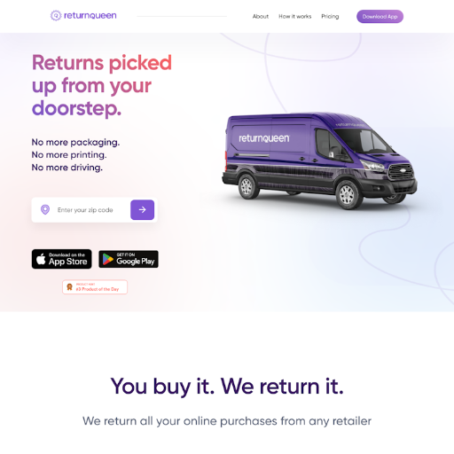 ReturnQueen  Landing Page Design