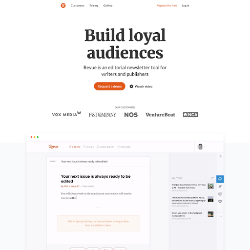 Revue  Landing Page Design