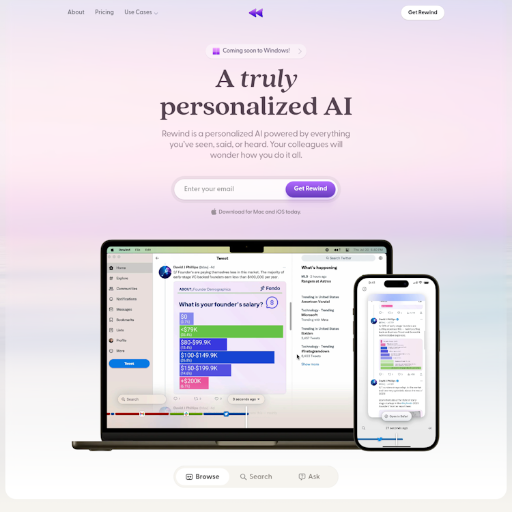 Rewind  Landing Page Design