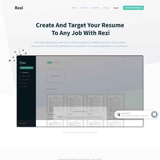 Rezi  Landing Page Design