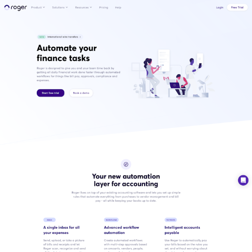 Roger  Landing Page Design