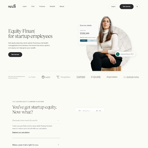 Secfi  Landing Page Design