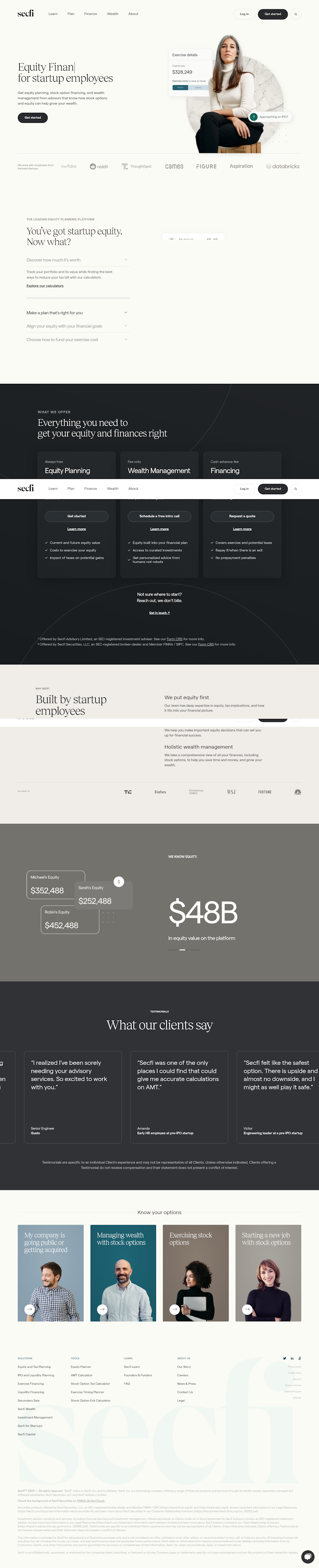 Secfi  Landing Page Design