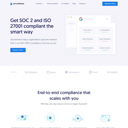 Secureframe  Landing Page Design