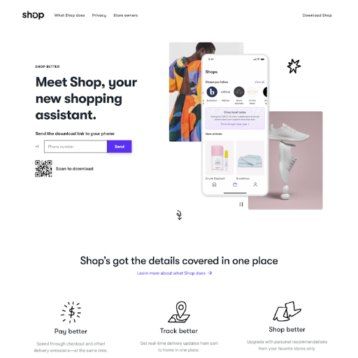 Shop  Landing Page Design