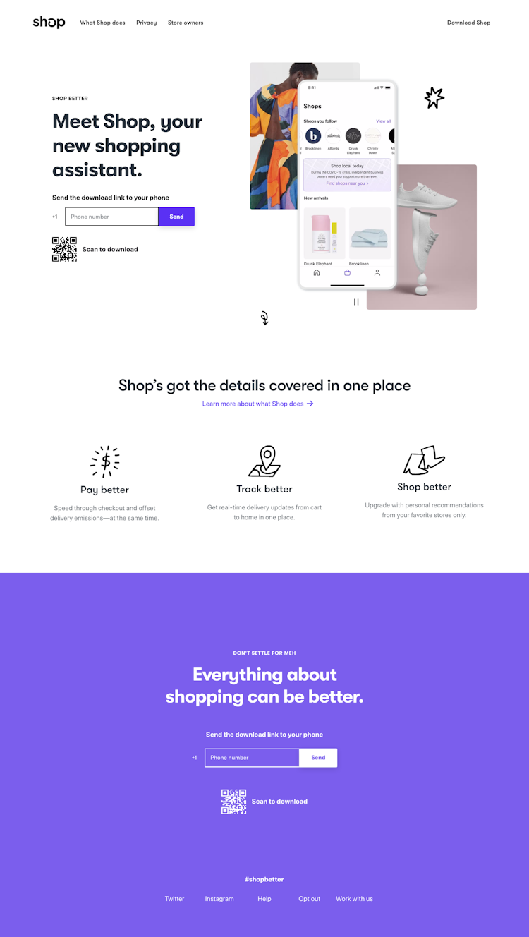 Shop  Landing Page Design