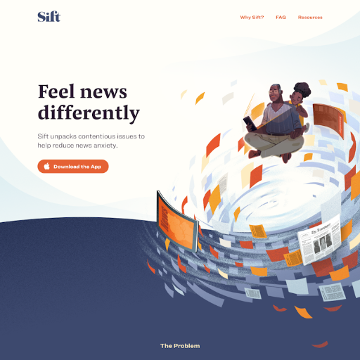 Siftnewstherapy  Landing Page Design