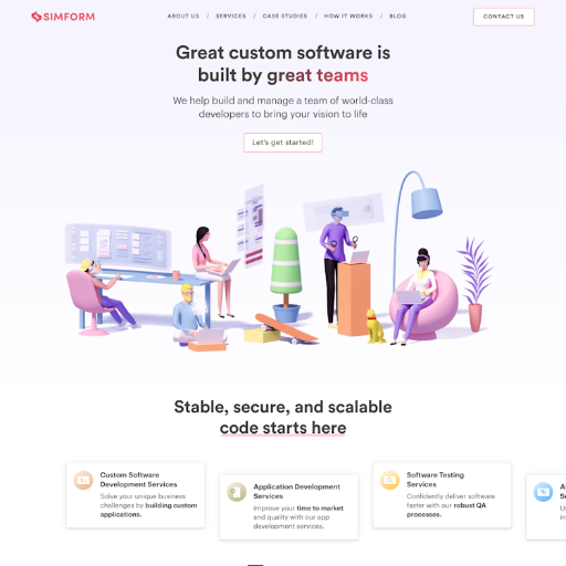 Simform  Landing Page Design