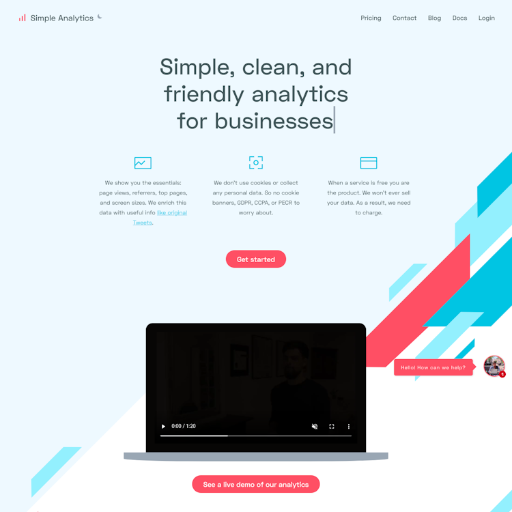 Simpleanalytics  Landing Page Design