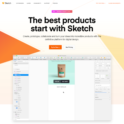 Sketch  Landing Page Design