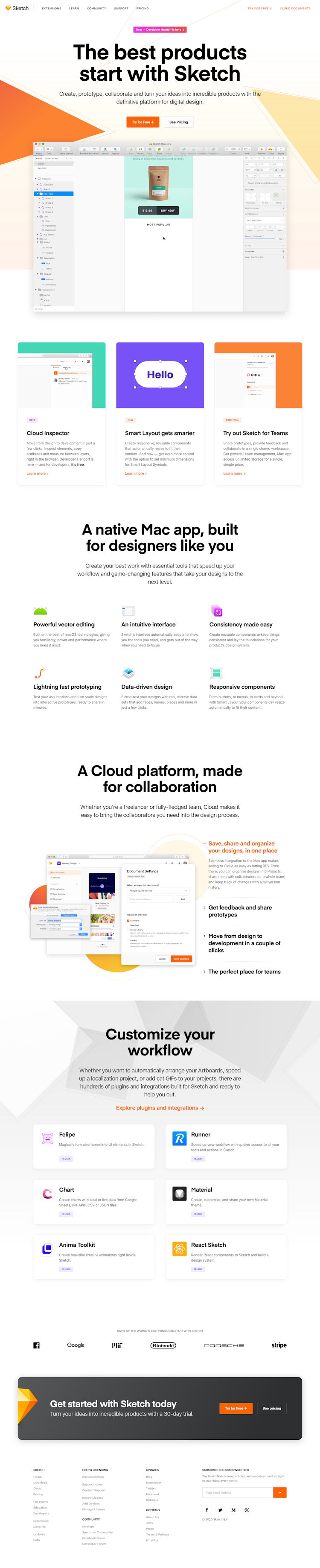 Sketch  Landing Page Design