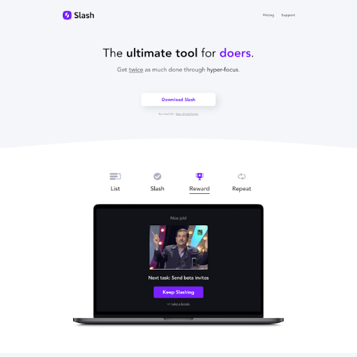 Slash  Landing Page Design