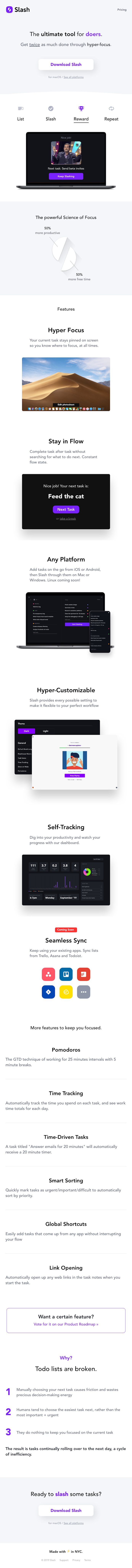 Slash  Landing Page Design