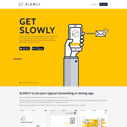 Slowly  Landing Page Design