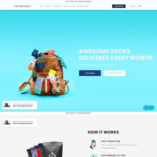 Sockfancy  Landing Page Design