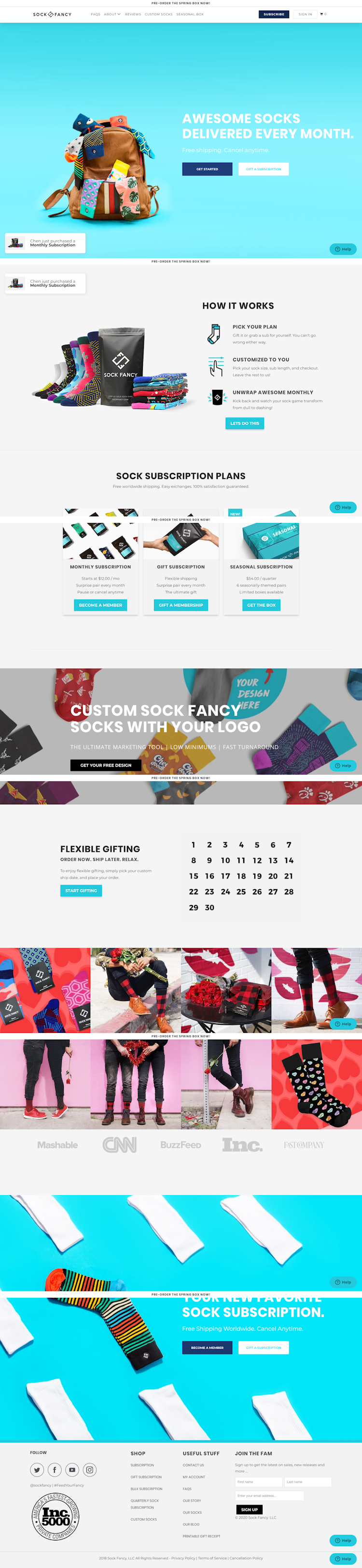 Sockfancy  Landing Page Design