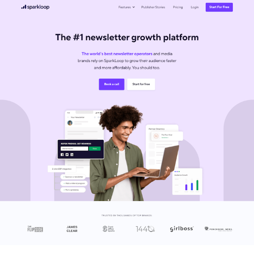 Sparkloop  Landing Page Design