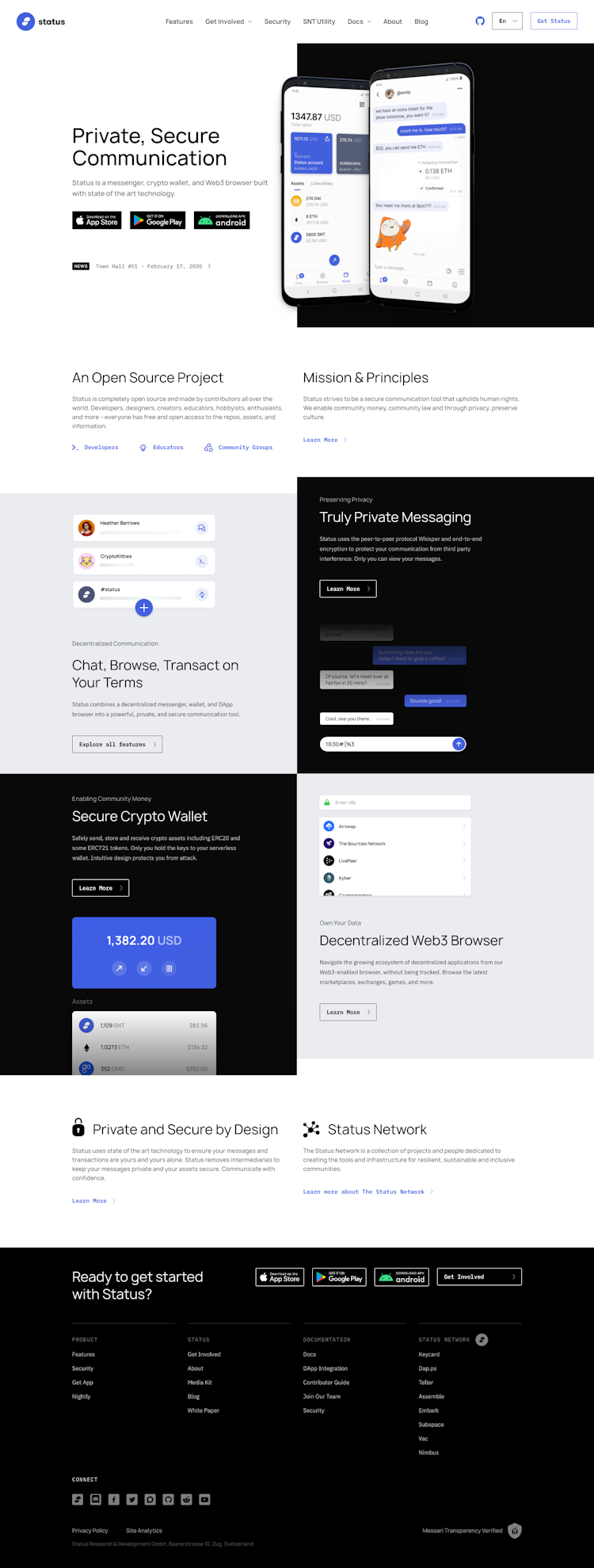 Status  Landing Page Design