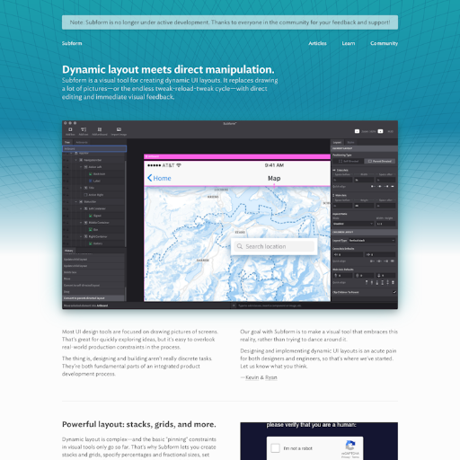 Subform  Landing Page Design