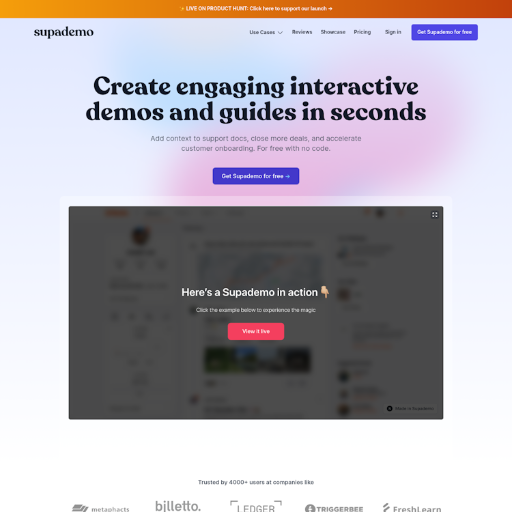 Supademo  Landing Page Design