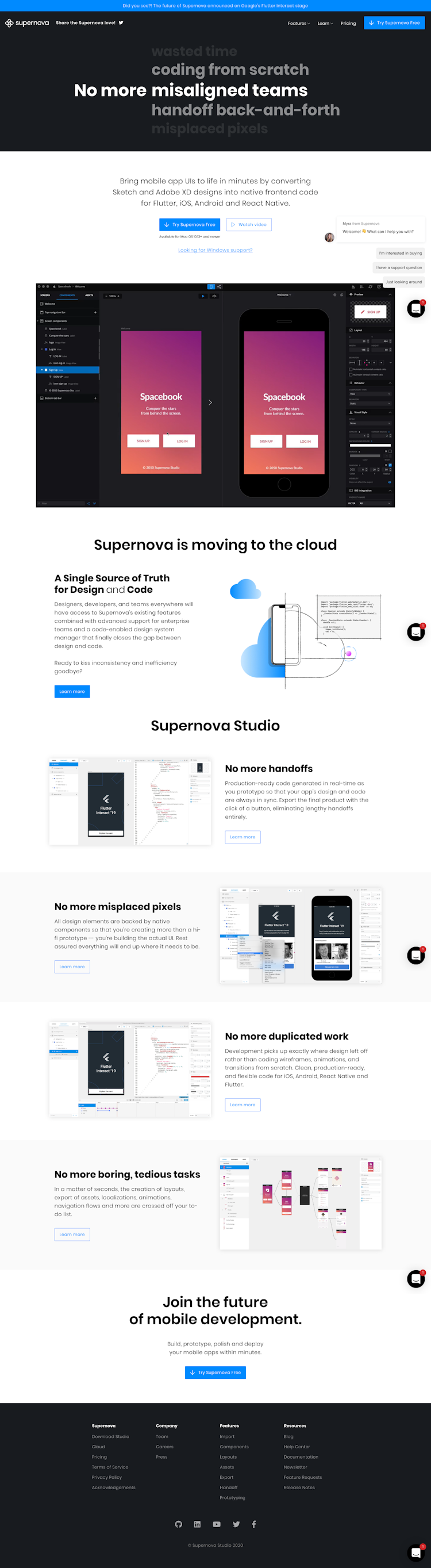 Supernova  Landing Page Design