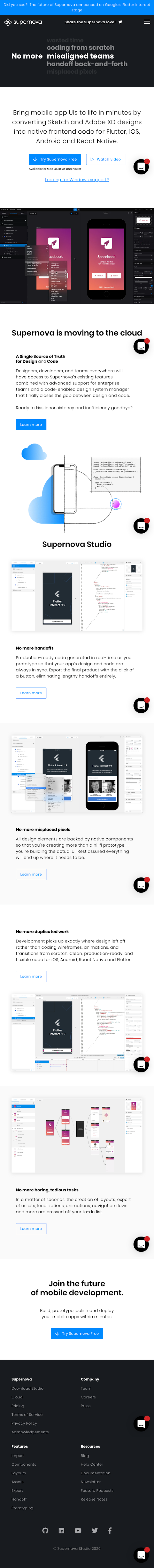 Supernova  Landing Page Design