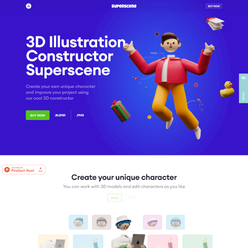 Superscene  Landing Page Design