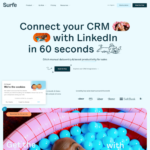 SURFE  Landing Page Design