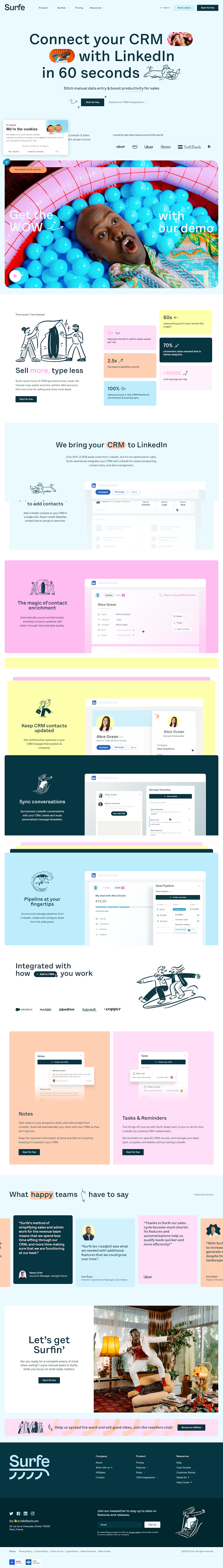 SURFE  Landing Page Design