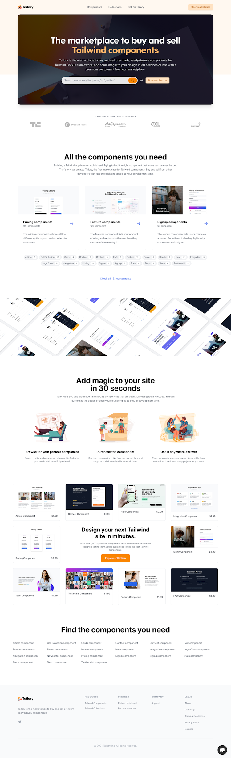 Tailory  Landing Page Design