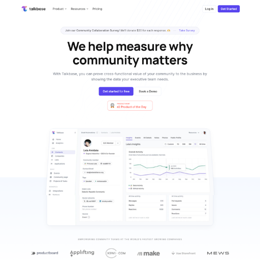 Talkbase.io  Landing Page Design