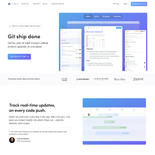 Tara  Landing Page Design