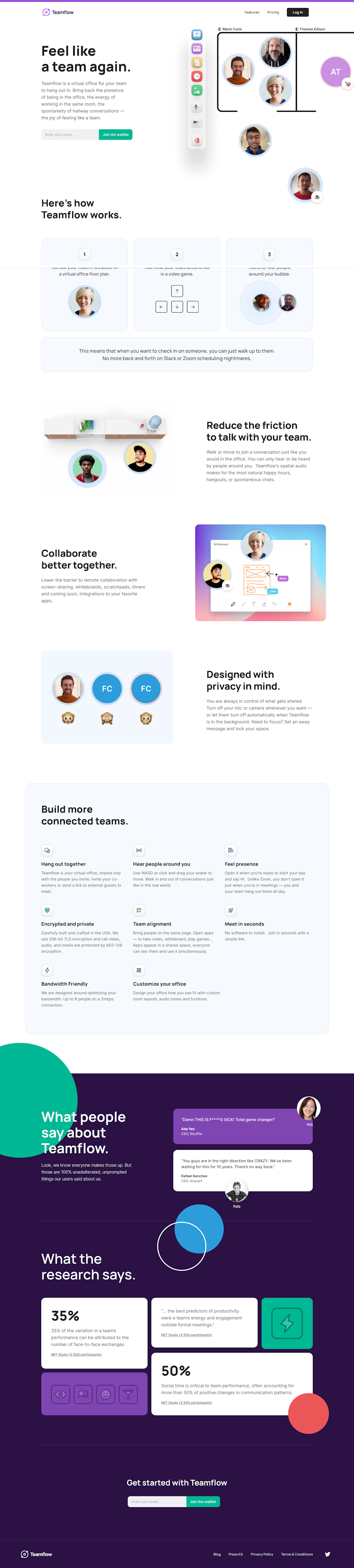 Teamflowhq  Landing Page Design