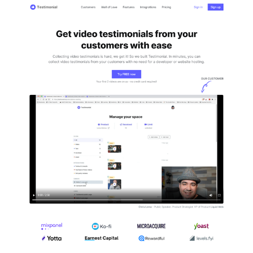 Testimonial  Landing Page Design