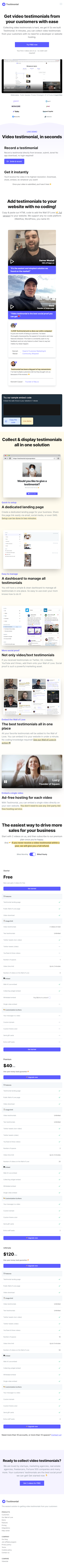 Testimonial  Landing Page Design