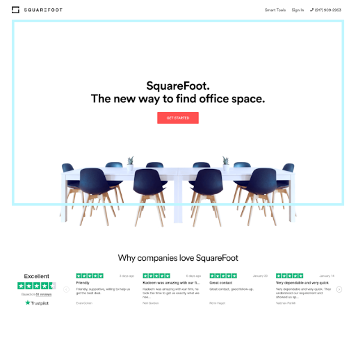 Thesquarefoot  Landing Page Design