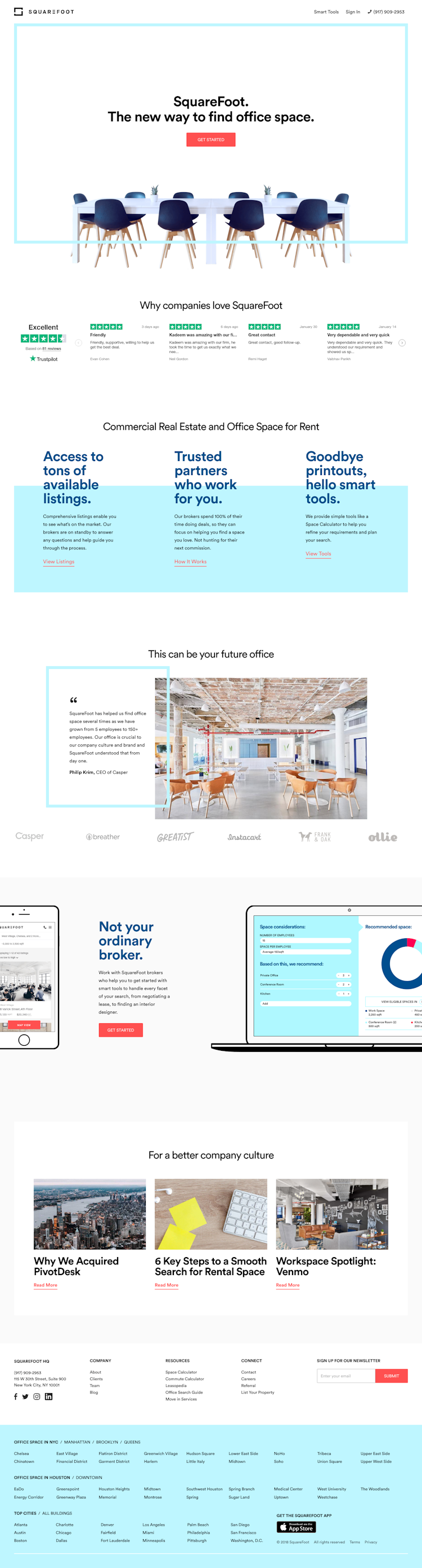 Thesquarefoot  Landing Page Design