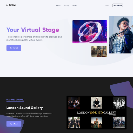 Tidze  Landing Page Design