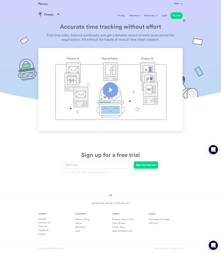 Timely  Landing Page Design